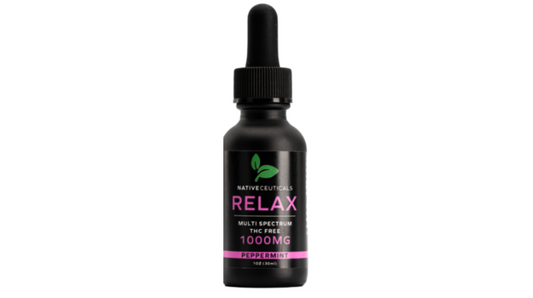 Organic Premium Hemp Handcrafted Relax (Stress Relief) Tincture - 1000mg  - Peppermint flavor Natural, Soothing Support for Stress